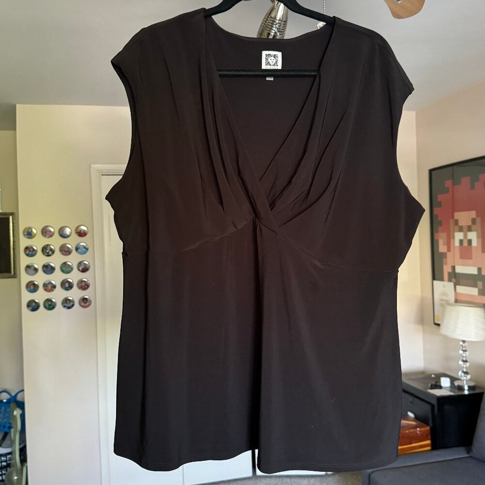 Anne Klein Sleeveless Black Top